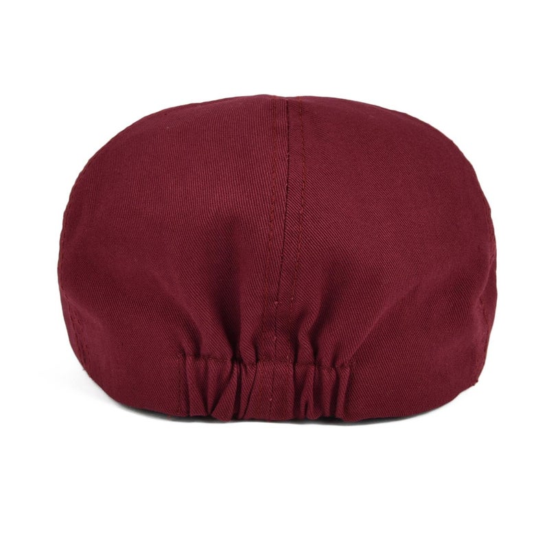VOBOOM Cotton Flat Cabbie Hat Gatsby Ivy Irish Hunting Newsboy Cap (Burgundy) - Image 4